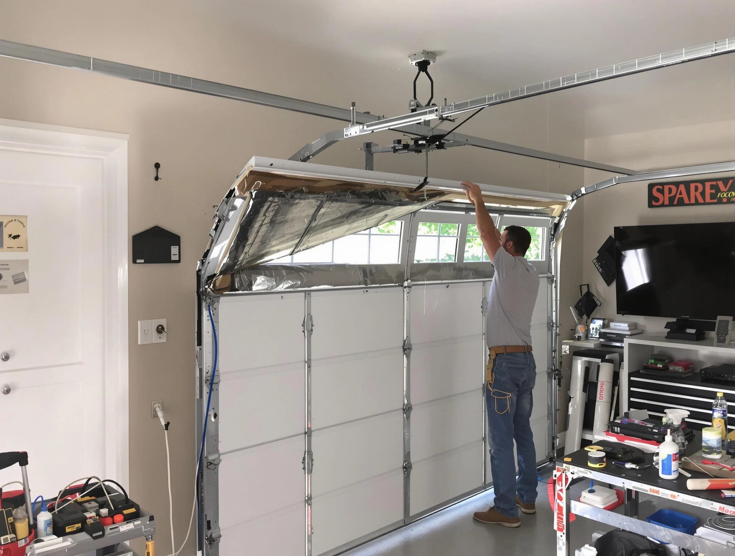 Garage door section replacement by Munhall Garage Door Repair in Munhall