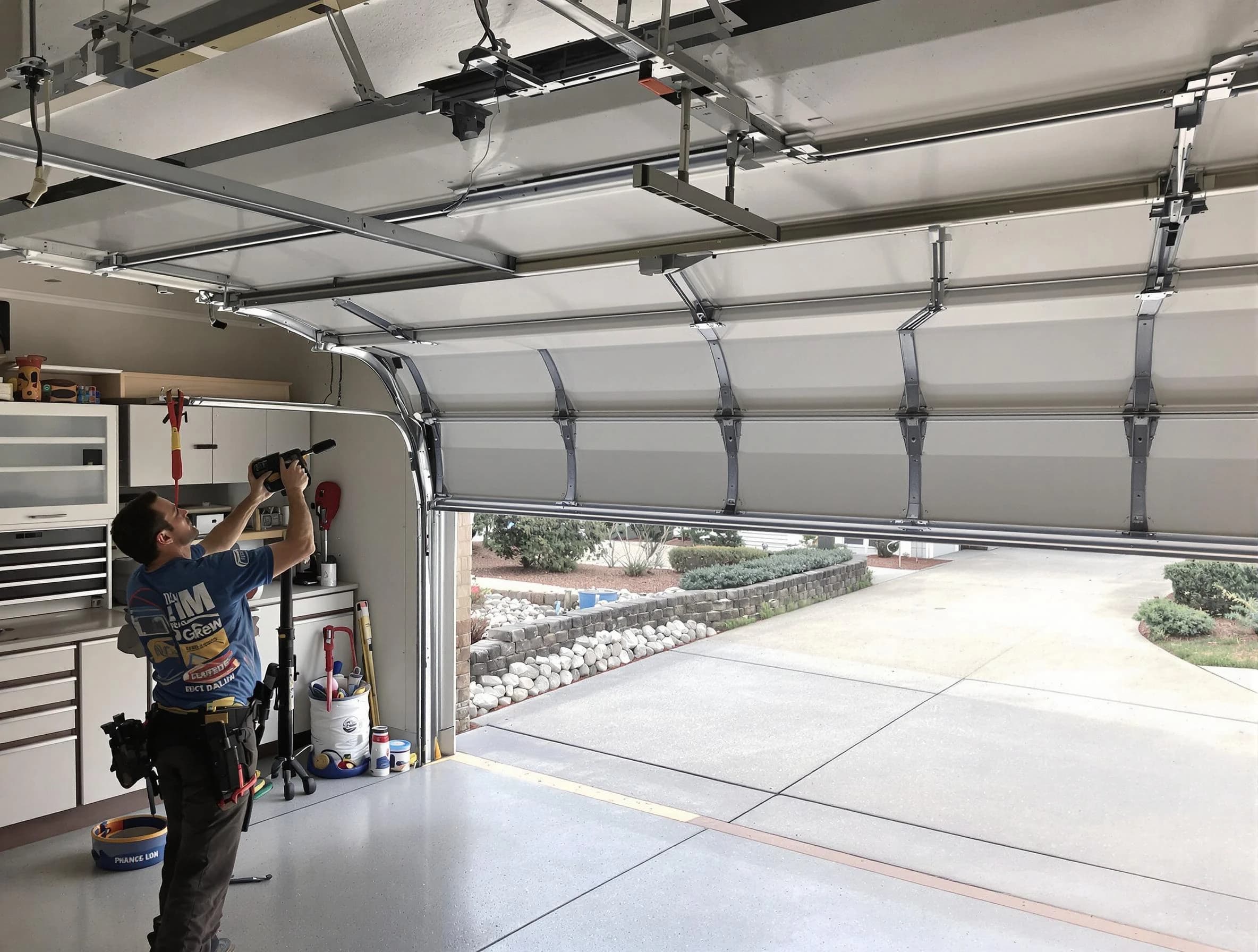 Garage door track repair service by Munhall Garage Door Repair in Munhall